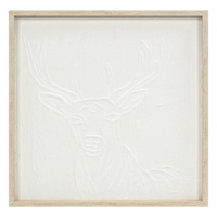 Lake & Lodge Framed Dear White Canvas Wall Art, 20"