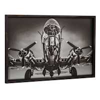 Framed Black Airplane Canvas Wall Art, 36x24