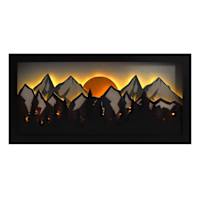 Lake & Lodge Framed LED Mountain Wall Art, 19x10