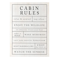 Lake & Lodge Cabin Rules Wall Art, 13x18