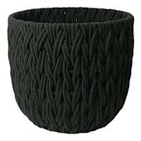 Black Chunky Round Fabric Basket, Medium
