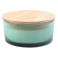 Blue Sprayed Glass Citronella Candle, 20oz