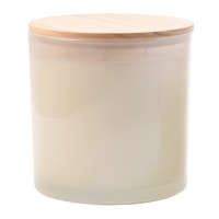 White Sprayed Glass Citronella Candle, 50oz