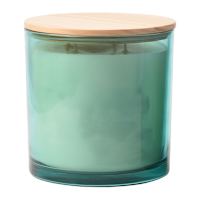 Blue Sprayed Glass Citronella Candle, 50oz
