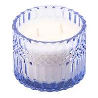 Blue Sprayed Glass Citronella Candle, 12oz