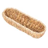 Beaded Oval Light Wicker Tray