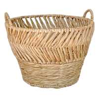 Zig Zag Round Water Hyacinth Storage Basket