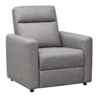Bowen Faux Leather Recliner, Grey