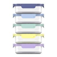 Ello Duraglass Color Lock 10 Piece 3.4 Cup Meal Prep Food Storage Set