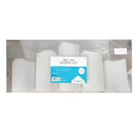 5-Pack White Pillar Candles, 3x4/3x5/3x6