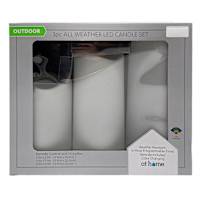 3Pk White Pillar 4x6-8-10 Candle