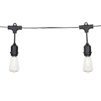 15-Count Solar LED Filament Bulb Edison String Lights with Black Commercial Wire