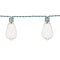 15-Count Solar LED Edison String Lights with Green Wire