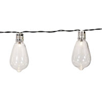 15-Count Solar LED Edison String Lights with Black Wire