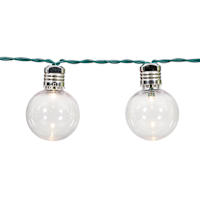 15-Count Solar Led G40 Globe String Light Green Wire