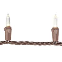 100-Count Warm White LED Mini Lights with Brown Wire