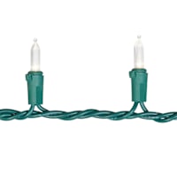 100-Count Warm White LED Mini Lights with Green Wire