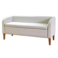 Audrey Storage Settee Bench, Ivory