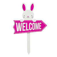 Bunny Brights Welcome Bunny Yard Stake, 14"