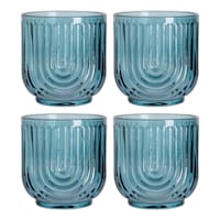Apollo Set of 4 Blue Arch Double Old Fashioned Glasses, 11oz