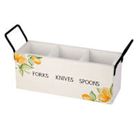 3 Section Lemon Utensil Caddy, 14x4