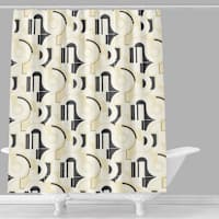 Black Modern Geometric Shower Curtain, 72"