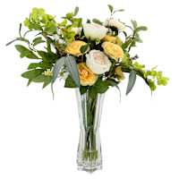 Ranunculus Rose with Glass Vessel, 26"
