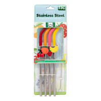 4-Pack Fruit Charm Stainless Steel Straw Set