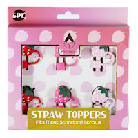 6-Pack Strawberry Straw Toppers