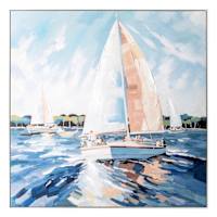 Honeybloom Framed Sailboat Canvas Wall Art, 40"