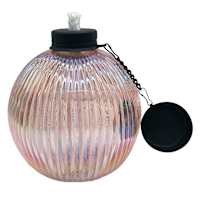 Pink Iridescent Glass Table Torch