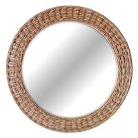 Rattan Round Wall Mirror, 30"