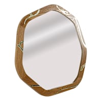 SCADpro Wooden Gold Embellishment Wall Mirror, 30"
