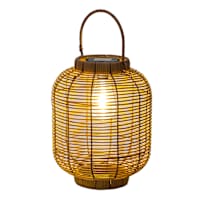 Decorative Brown Outdoor Solar Lantern with Bulb, Large