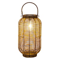 Decorative Brown Outdoor Solar Lantern with Bulb, Medium