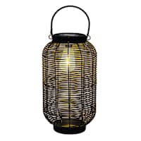 Decorative Black Outdoor Solar Lantern with Bulb, Medium