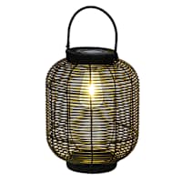 Decorative Black Outdoor Solar Lantern with Bulb, Large