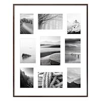 9-Opening Champagne Thin Collage Picture Frame, 16x20