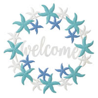 Starfish Welcome Metal Outdoor Wall Sign, 24"