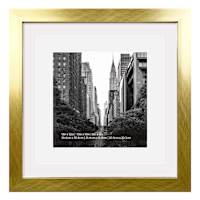 12x12 Gold Wide Matted to 10x10 & 8x8 Wall Frame