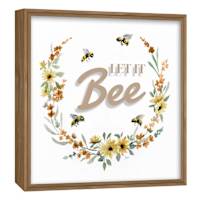 Glass Framed Let It Bee Print Wall Art, 19"