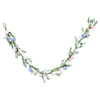 Providence Pink, Blue, White & Teal Floral Egg Garland, 72"