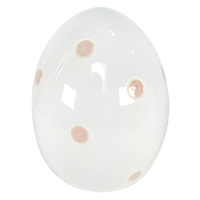 Homespun Easter Pink & White Polka Dot Ceramic Egg, 7"