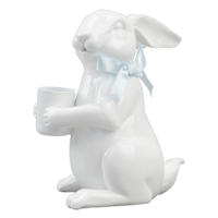 Providence White Ceramic Bunny Candle Holder, 4"