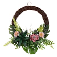 Succulents Leaf Wreath, 22"