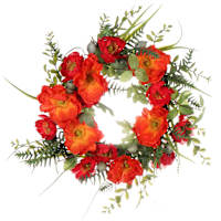 Red Summer Flower Wreath, 22"
