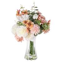 Flower Arrangement in Glass Vase, 18.5"