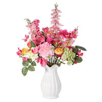 Pink Flower Arrangement in Magnesia Vase, 20"