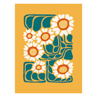 Deco Daisies Canvas Wall Art, 12x16
