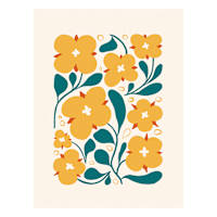 Cheerful Flowers Canvas Wall Art, 12x16